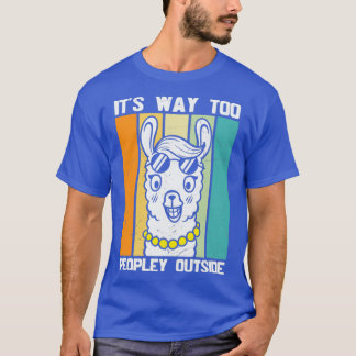 Zijn weg naar Peopley buiten Cute Llama T-shirt