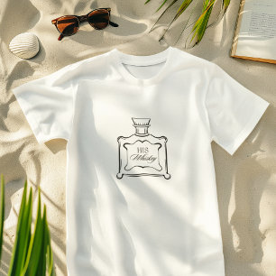 Zijn whisky, paar, echtgenoot, leuk, eenvoudig sti t-shirt