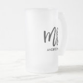 Zijn zeer eigen persoonlijke matglas bierpul (Voorkant rechts)