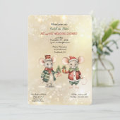 Zijn & Zijn Kleine Muizen Trouwdouche Feestdagenkaart (Staand voorkant)