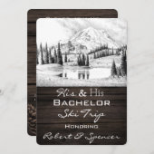 Zijn & Zijn vrijgezellenfeest skireis uitnodiging (Voorkant / Achterkant)