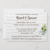 Zijn & Zijn 'Water' Bachelor Party Uitnodiging (Achterkant)