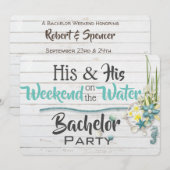 Zijn & Zijn "Water" uitnodiging voor vrijgezellenf (Voorkant / Achterkant)