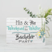 Zijn & Zijn "Water" uitnodiging voor vrijgezellenf (Staand voorkant)