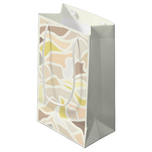 Zijn zo ivoor geometrisch Abstract patroon Klein Cadeauzakje (Voorkant Gekanteld)