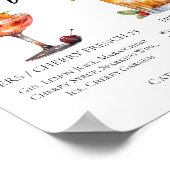 Zijn zomer bruiloft handtekening cocktails menu poster (Hoek)