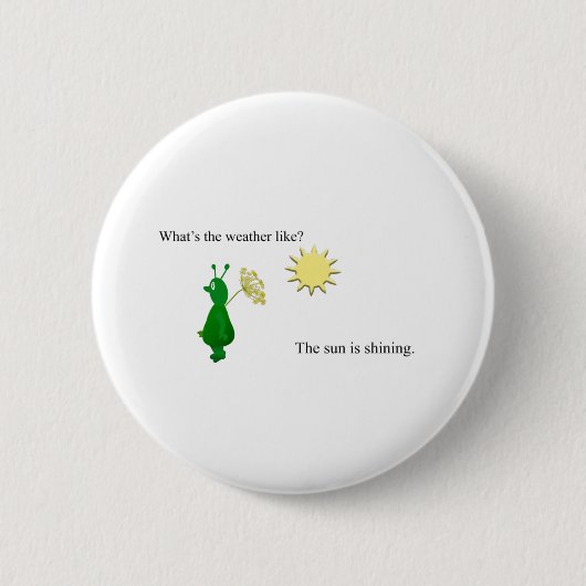 Zijn zonnige ronde button 5,7 cm (Voorkant)