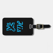 Zijn zwart-blauw Bagagelabel (Voorkant horizontaal)