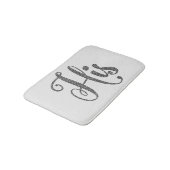 Zijn zwart-moderne tekst & wit geometrisch patroon badmat (Gekanteld)
