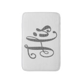 Zijn zwart-moderne tekst & wit geometrisch patroon badmat (Voorkant Verticaal)