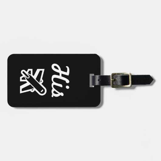 Zijn zwart-wit Bagagelabel (Voorkant horizontaal)