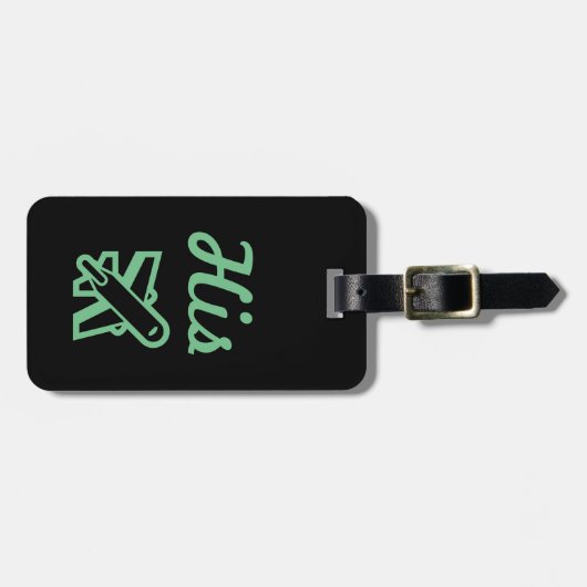 Zijn zwarte en groene Bagagelabel (Voorkant horizontaal)