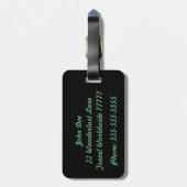 Zijn zwarte en groene Bagagelabel (Achterkant verticaal)