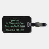 Zijn zwarte en groene Bagagelabel (Achterkant horizontaal)