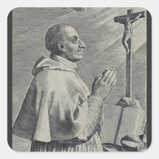 Zijne Eminentie Sint Charles Borromeo Vierkante Sticker (Voorkant)