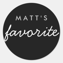 "Zijne" favoriete snack Black Silver Ronde Sticker