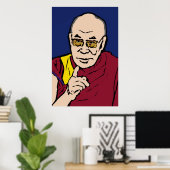Zijne Heiligheid de Dalai Lama Poster (Thuiskantoor)
