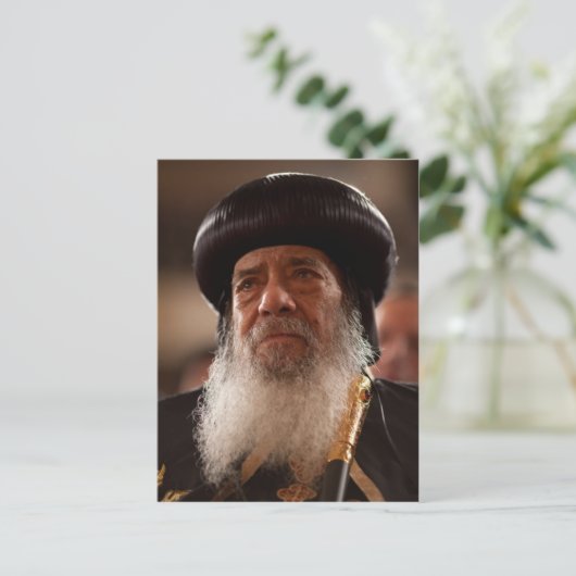Zijne Heiligheid Paus Shenouda III Briefkaart (Staand voorkant)