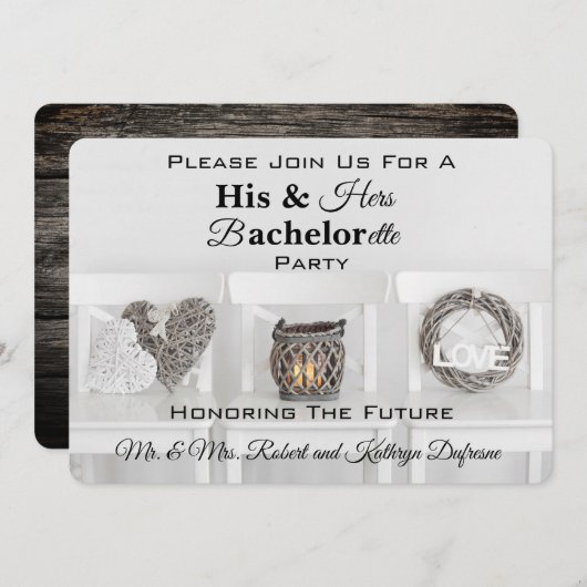 Zijne & Hers Bachelor/Bachelorette Party Kaart (Voorkant / Achterkant)