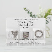 Zijne & Hers Bachelor/Bachelorette Party Kaart (Staand voorkant)