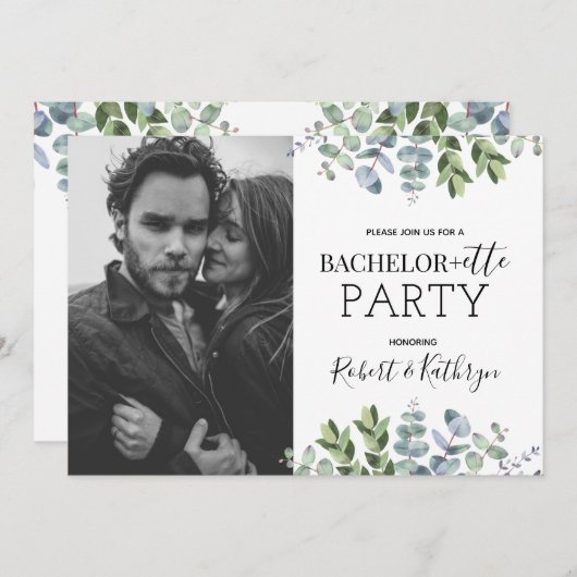 Zijne & Hers Bachelorette Party met foto Kaart (Voorkant / Achterkant)