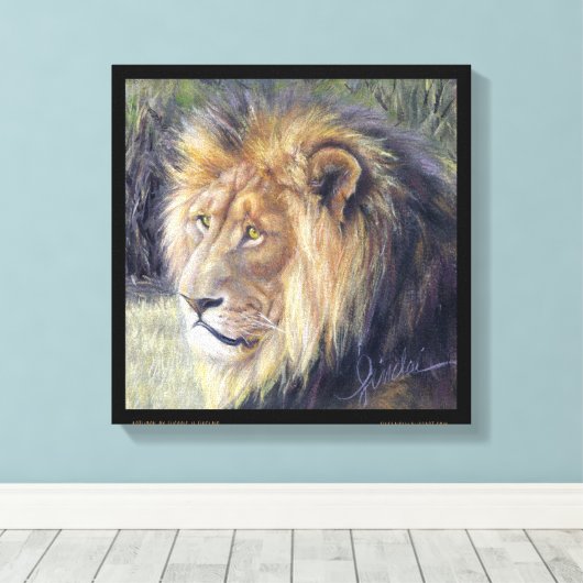 "Zijne Majesteit" 14 x 14 inch Canvas Afdruk van l (Insitu (Houten vloer))