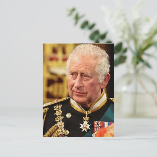 Zijne Majesteit Charles III Briefkaart (Staand voorkant)