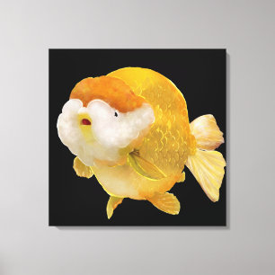 Zijne Majesteit Golden Ranchu Gold Fish Canvas Afdruk