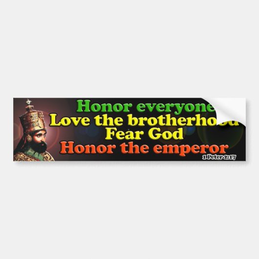 Zijne Majesteit keizer Haile Selassie I Bumpersticker (Voorkant)