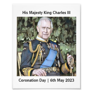 Zijne Majesteit Koning Charles III Coronation Foto Afdruk