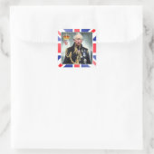 Zijne Majesteit Koning Charles III Vierkante Sticker (Tas)