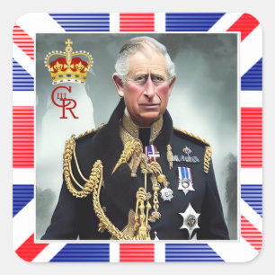 Zijne Majesteit Koning Charles III Vierkante Sticker