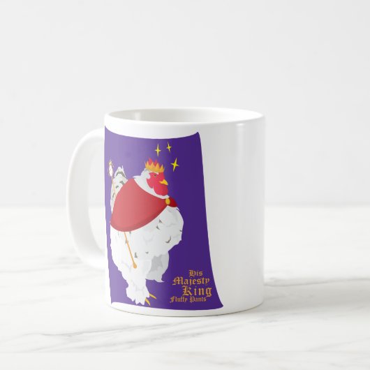 Zijne Majesteit Koning Fluffy Pants Koffiemok (Voorkant links)