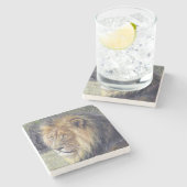 "Zijne Majesteit" Lion Stone Onderzetter (Zijkant)