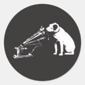 Zijne Master's Voice Ronde Sticker (Voorkant)