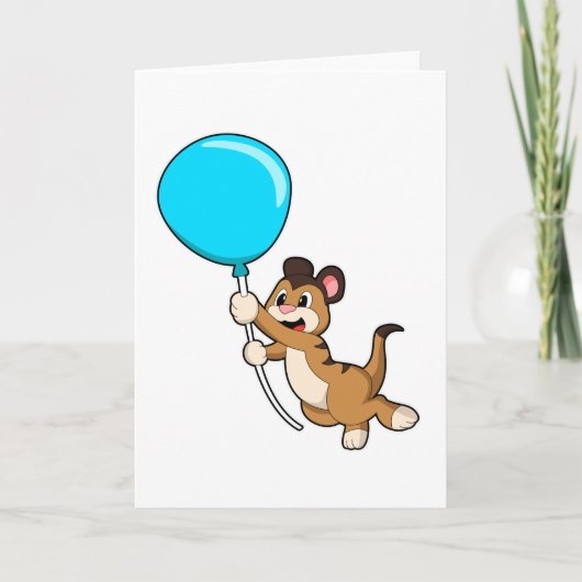 Zijnmeerkat met ballon kaart (Voorkant)