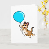 Zijnmeerkat met ballon kaart (Gele Bloem)