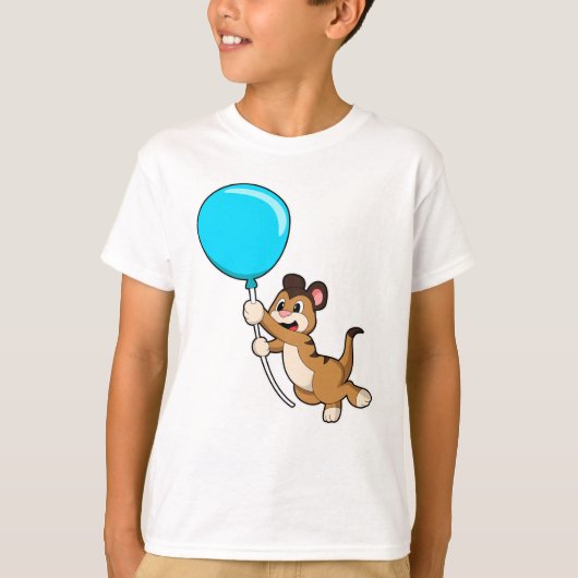 Zijnmeerkat met ballon t-shirt (Voorkant)