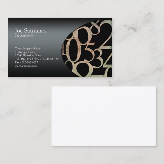 Zijnummers accountant Visitekaartje (Voorkant / Achterkant)