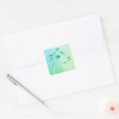 Zijoog, retro stijl vierkant puppy sticker (Envelop)