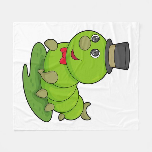 Zijpijler als herenman met cilinder fleece deken (Voorkant (Horizontaal))