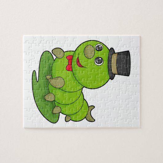 Zijpijler als herenman met cilinder legpuzzel (Horizontaal)