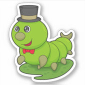 Zijpijler als herenman met cilinder sticker (Voorkant)