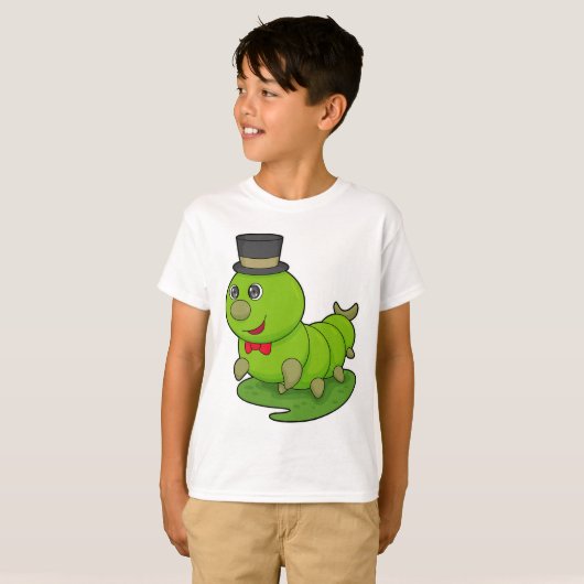 Zijpijler als herenman met cilinder t-shirt (Voorkant volledig)