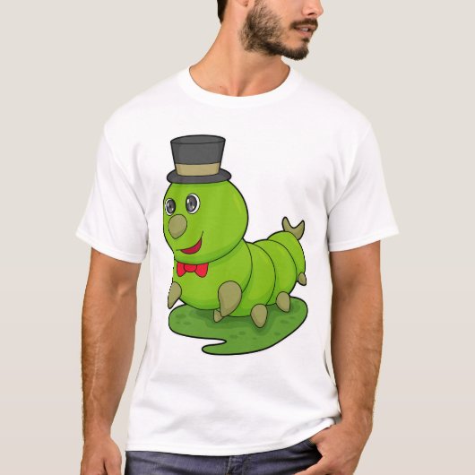 Zijpijler als herenman met cilinder t-shirt (Voorkant)