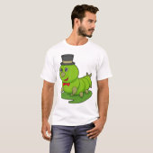 Zijpijler als herenman met cilinder t-shirt (Voorkant volledig)