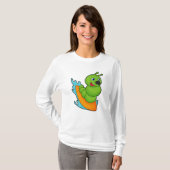 Zijpijler als surfer met surfplank t-shirt (Voorkant volledig)