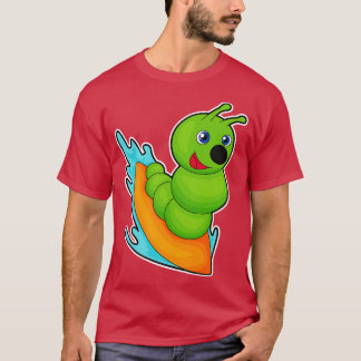 Zijpijler als surfer met surfplank t-shirt