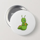 Zijpijler met een glas Oranje sap Ronde Button 7,6 Cm (Voorkant /achterkant)