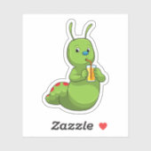 Zijpijler met een glas Oranje sap Sticker (Vel)